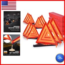 SAFEMATE 12 Pack Warning Triangle DOT Approved, Foldable Emergency Safety picture