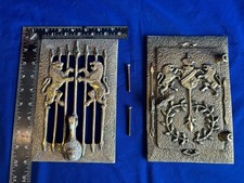 Vintage Lions Brass Speakeasy With Door Knocker And Peep Hole and Machine Screws picture