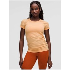 Lululemon Women’s Sz 8 Orange Swiftly Tech 2.0 Tee Shirt Stretch picture