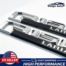 2PCS Fender Emblem For F-150 Lariat 2015-2020 Left & Right Badge Chrome Black picture