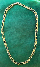 UnoAerre Heavy Solid 925 Sterling Silver 8mm Figaro Chain Necklace 24