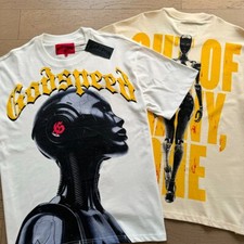 NEW Godspeed Rock Street Print Logo tee men's washed short sleeved T-shirt picture