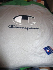 NWT CHAMPION MENS LONG SLEEVE LOGO T SHIRT GRAY 4XL picture