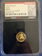 🐼 1987 S China Panda G5Y MS 69 1/20 oz Gold UnVaulted by VaultBox 🐼 picture