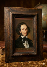 19thC Antique Felix Mendelssohn Oil Portrait Painting, Fine Art Collectible picture