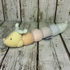 Baby Gund Mini Tinkle Crinkle 5710 Plush Pastel Caterpillar Rattle Toy Lovey 8” picture