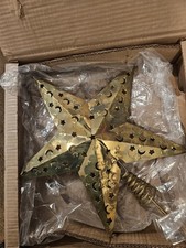 Vintage Lillian Vernon Gold Star Tree Topper - Xmas Holiday Decor - New In Box picture