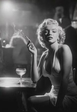 New Marilyn Monroe Smoking Black and White Poster (Unframed) Wall Art picture