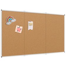 VIZ-PRO Large Cork Bulletin Board, Foldable Notice Pin Board 96 x 48 Inches picture