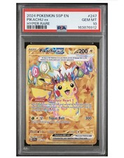 2024 POKEMON SSP EN-SURGING SPARKS HYPER RARE #247 PIKACHU EX PSA 10 picture