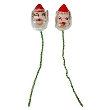 Vintage Santa Claus Pipe Cleaner Head Pixie Picks Christmas Decor picture
