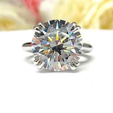 6.65 Ct Treated Round Cut White Diamond Solitaire Ring 925 Silver Certified picture