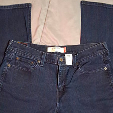 Levi's 515 bootcut dark wash blue denim jeans mid rise classic fit Size 12 picture