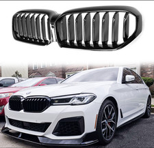 For 2021-2024 BMW G30 G31 530i 540i Gloss Black Front Bumper Kidney Hood Grille picture