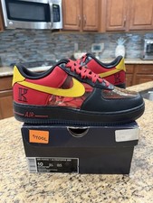 Rare Nike Air Force 1 Low Kyrie Irving Black Red Size 10 687843-001 picture