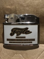 Vintage Vulcan Flat Lighter - Fogle Auto Supply Killeen Texas - Unfired NOS picture