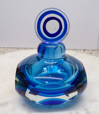 1970s Luigi Onesto Murano Perfume Flat Beveled Sides Signature Bulls Eye Stopper picture