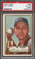 1952 Topps #383 DEL WILBER graded PSA 4 mk picture