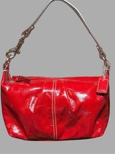 Stunning Vintage Coach Y2K Red Patent Leather Demi Bag picture
