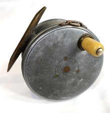 Rare Vintage Hardy 3 Inch Wide 1912 RHW Salmon Perfect Fly Reel w Leather Case picture