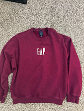 GAP Heavyweight Women's Burgundy Logo Graphic Crewneck Fleece Sweatshirt M picture