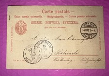 1891 Switzerland black 5 Rp Indicium Zürich to Biberbach w/lovely personal note picture