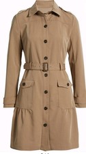TAHARI ASL Safari Belt Long Sleeve Dress Women's Size 10 Brown Latte Career NWT picture