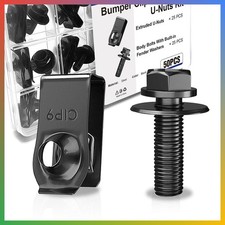 50PCS M6x1.0 Automotive Fender Body Bolts U Nut Clips Fasteners Metal Repair Kit picture