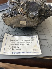 Rare Vintage Galena * Sphalerite OLD BOODLE LANE* Pitcher OK, Mine W/Provenance picture