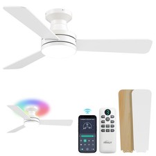 Homlit 42 inch RGB Ceiling Fan with Light, Smart App & Remote APP, White picture