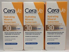 CeraVe Hydrating Mineral Sunscreen SPF 30, Medium Sheer Tint, Exp. 12/2026, 3pk picture