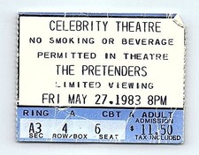 The Pretenders Concert Ticket Stub May 27 1983 Phoenix Arizona picture
