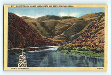 c1940s Foskett Pass Salmon River North and South Highway Idaho Linen Postcard G8 picture