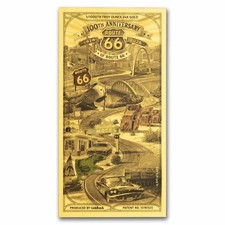 1/1000 oz Goldback 100th Anniversary Route 66 Gold Note picture