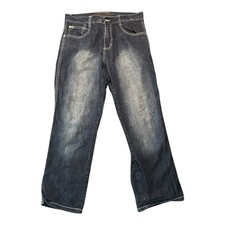 SouthPole Y2K Baggy Wide Leg Skater Blue Jeans Size 34x30 picture
