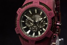 Invicta Pro Diver San Blasted Burgundy Chronograph Men's Watch Black Dial 52mm picture