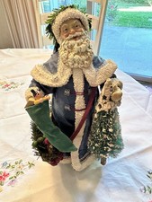 Vintage 1989 Possible Dreams Clothtique Santa Blue Robe Christmas Tree Box picture
