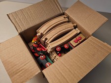 Vintage BRIO Wooden Train Track Set - 32 Pieces + 2 4-piece Trains - Tunnel picture
