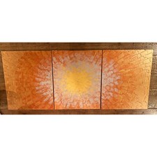 Dan Lafferty 3 Panel Abstract Painting, Silver Gold Bronze Original Painting picture
