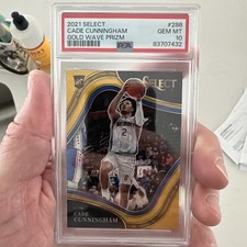 2021 Select Gold Wave (RC) Cade Cunningham Card Is PSA 10. Scratch On Plastic. picture