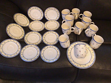 Villeroy & Boch Adeline Porcelain Mug & Saucer Dinner Set Floral Blue White picture