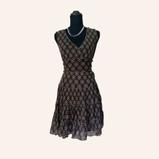 y2k brown floral embroidered babydoll tiered mini dress studio m picture