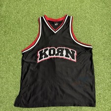 Korn Life Is Peachy 1998 Black Basketball Jersey Tank Top Shirt Size XL picture