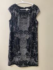 Chico's womens dress size 2 large black modest quiet luxury career cap sleeve picture
