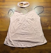 Chocolate USA Sleeveless Halter Top Womens Sz Large Blush Pink Summer Casual NWT picture