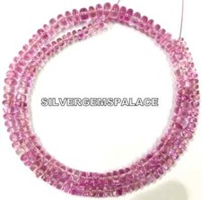 Extremely Beautiful~Rare Pink Sapphire Smooth Rondelle Polished Gemstone Beads. picture