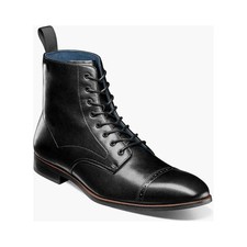Stacy Adams Henry Cap Toe Lace Up Boot Leather Black  25718-001 picture