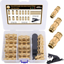 23PCS Brass DOT Air Line Fittings Kit Push Lock DOT Straight Union picture