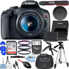 Canon EOS Rebel T7 DSLR Camera with 18-55mm Lens + 32GB + Flash + Tripod Bundle picture