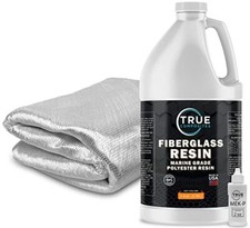 Fiberglass Repair Kit 1 Gallon Polyester Resin and 1708x38x5 Yard Biaxial Cloth picture